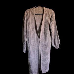 Gray long cardigan sweater